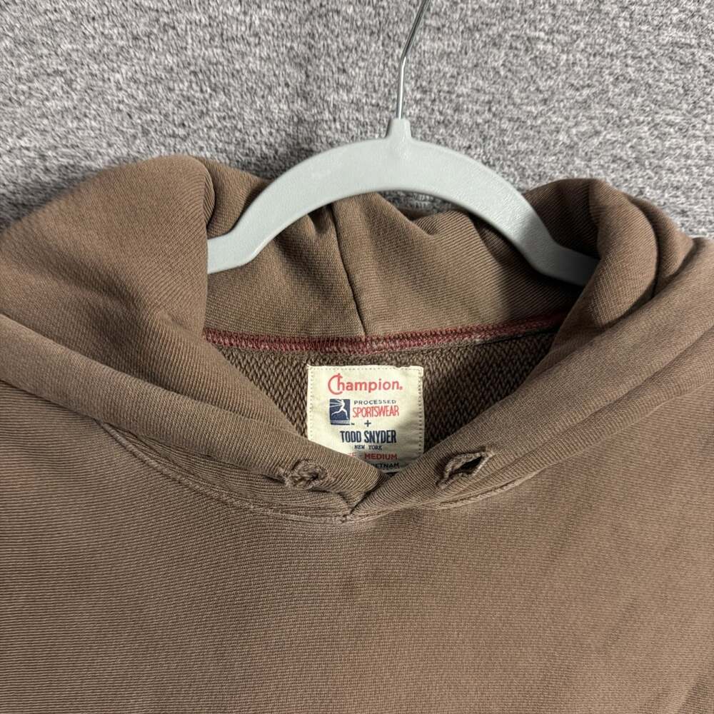 Champion x Todd Snyder Men's Size Medium Brown Terry Cotton Hoodie With Pockets - Picture 5 of 10